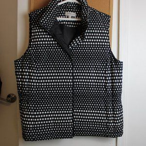 Black with white polka dots puffer vest XL